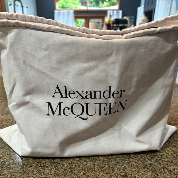 Alexander McQueen small black leather and denim THE BOW bag - Picture 13 of 16